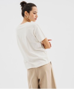 Tee-shirt manches courtes et col rond motif coquillage femme[MISSING]